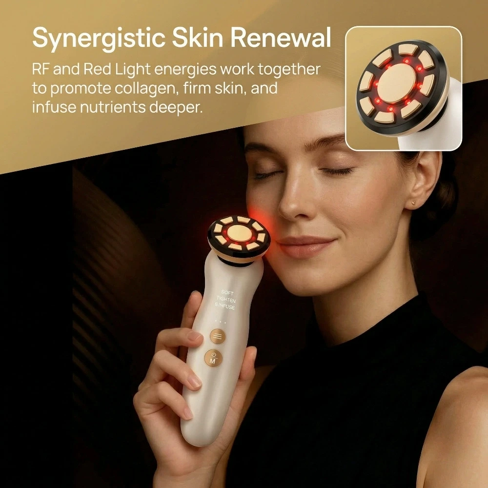 Galvanic Skin Sensor - Massaggiatore facciale RF Terapia con luce