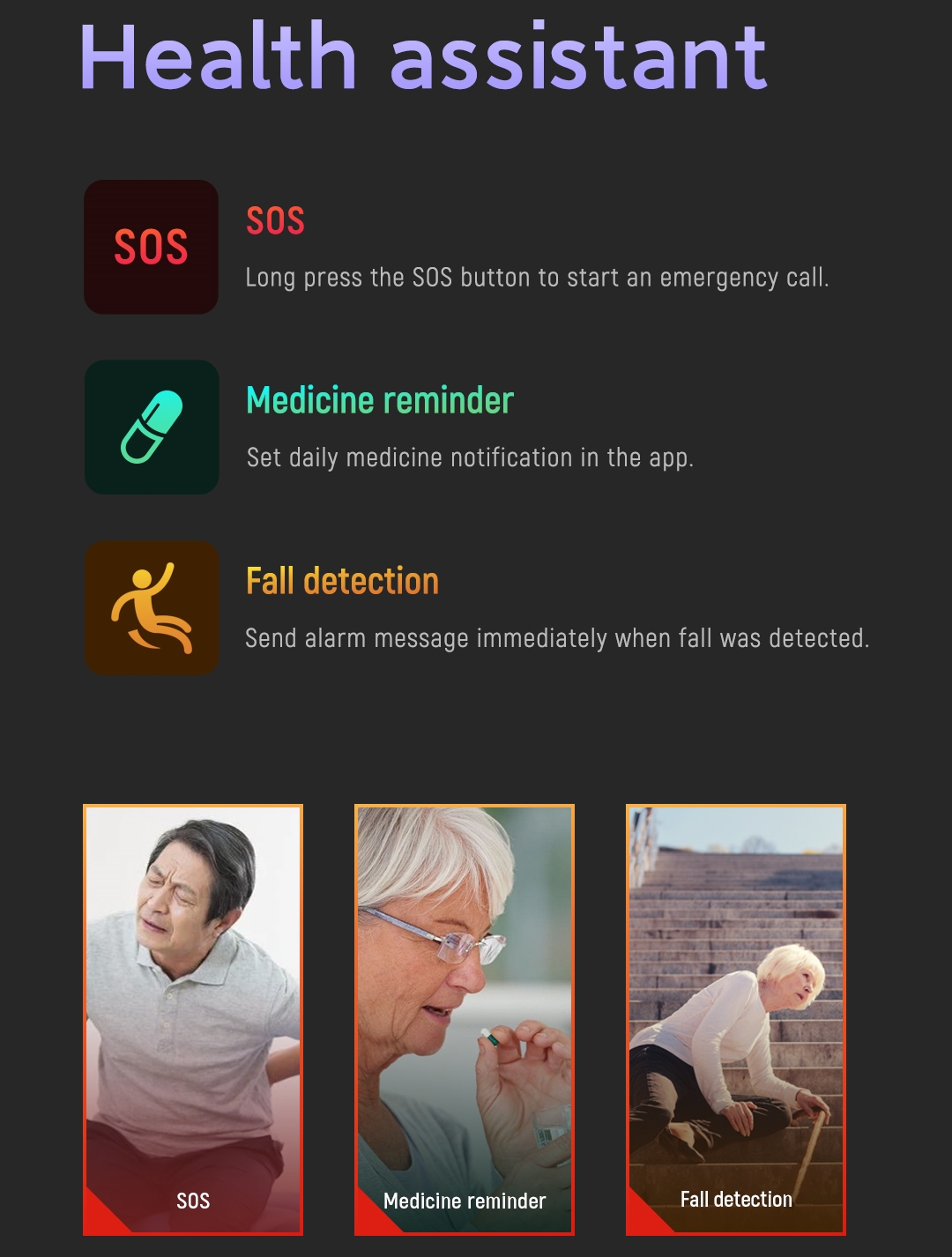 Smartwatch con Rilevamento Cad - Fall Detection Watch recensione e prezzo